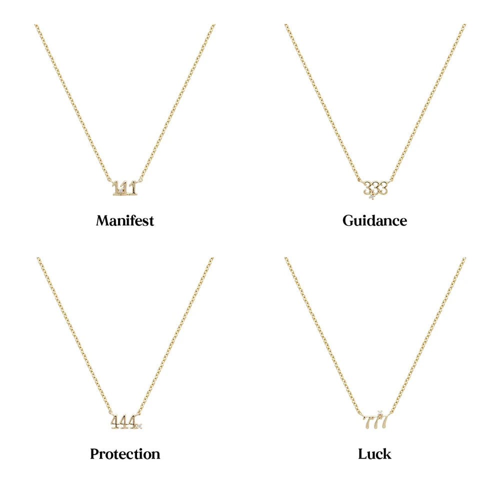 Lux Angels - 14k Gold Angel Numbers Choker Collection